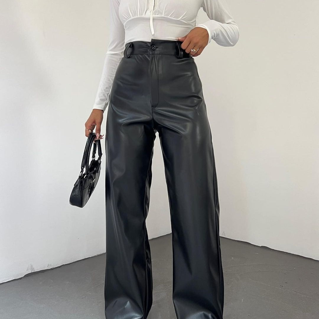 High-waisted wide-leg pants for women in lightweight material with an elegant cut Chic und Stil
