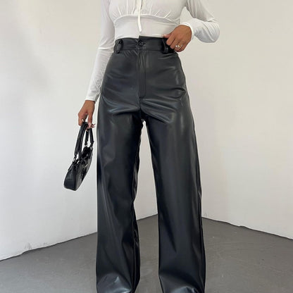 High-waisted wide-leg pants for women in lightweight material with an elegant cut Chic und Stil