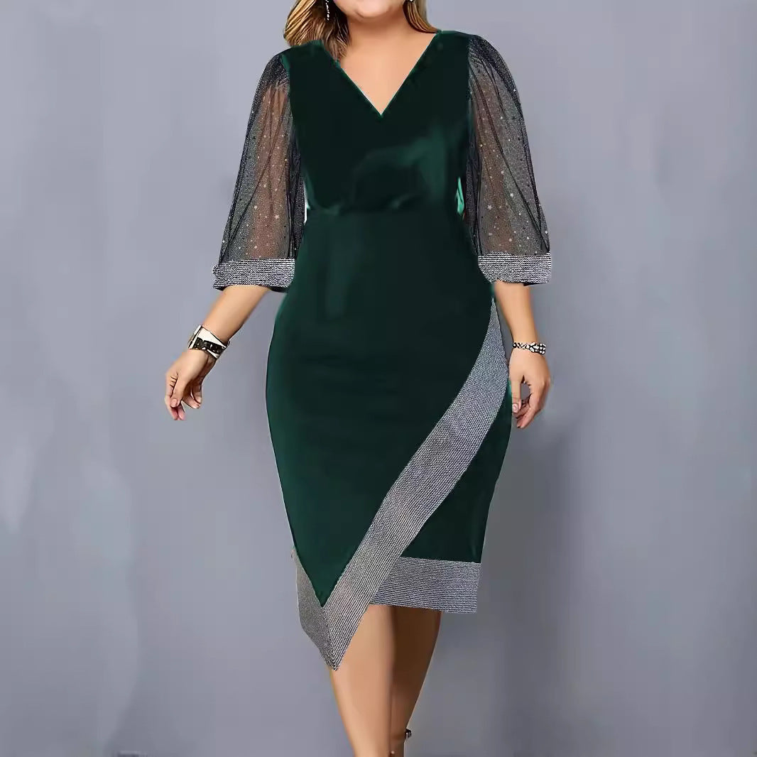 Dames Élégant Robe Sans Manches V Décolleté Chic und Stil