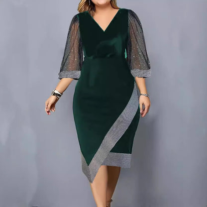 Dames Élégant Robe Sans Manches V Décolleté Chic und Stil