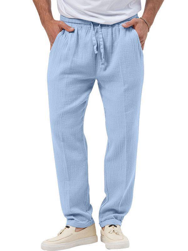 Casual linen pants for men with elastic waistband and practical side pockets Chic and Style