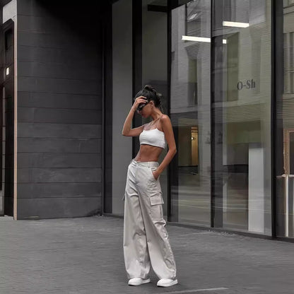 Chic und Stil | Pantalon cargo large pour dames