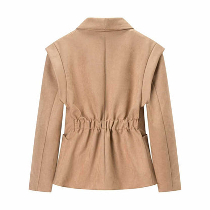 Dames élégante blazer en wildleder avec design structuré Chic und Stil