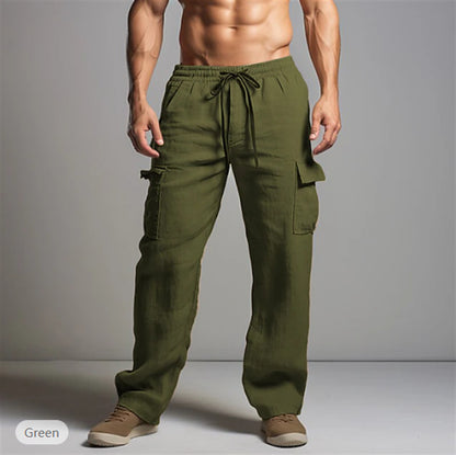 Casual cargo pants for men with elastic waistband and practical side pockets Chic and Style
