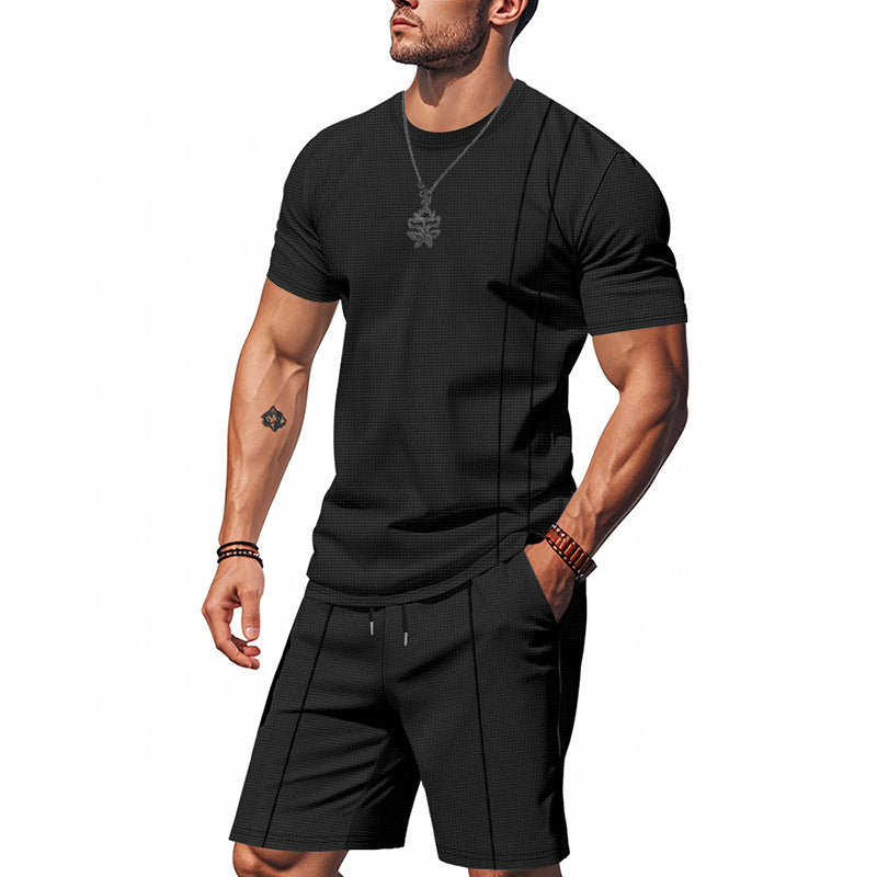 Ensemble pour hommes à manches courtes et shorts en matériau respirant Chic und Stil