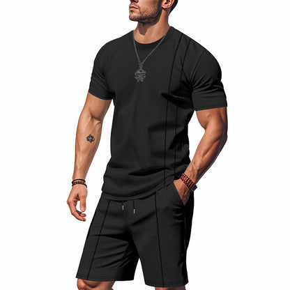 Ensemble pour hommes à manches courtes et shorts en matériau respirant Chic und Stil