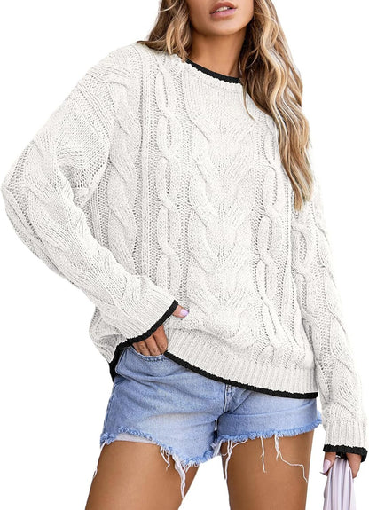 Pull en tricot pour femmes avec un motif de tresse épais Chic und Stil