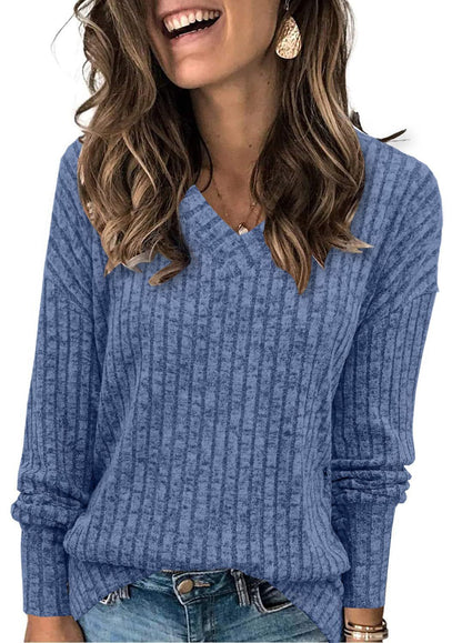 Dames V-cou tricot pull Chic und Stil
