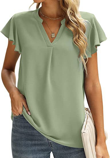 Chemisier dames avec détails froncés et décolleté en V Chic und Stil