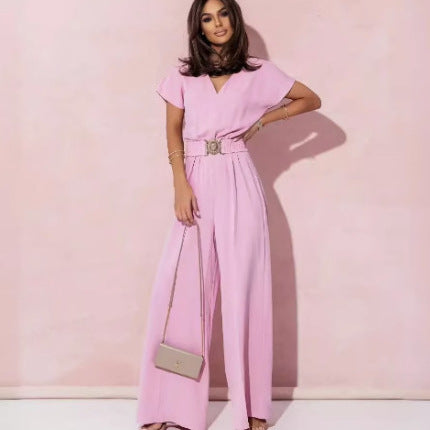 Dames élégant combi-pantalon avec détail ceinture Chic und Stil