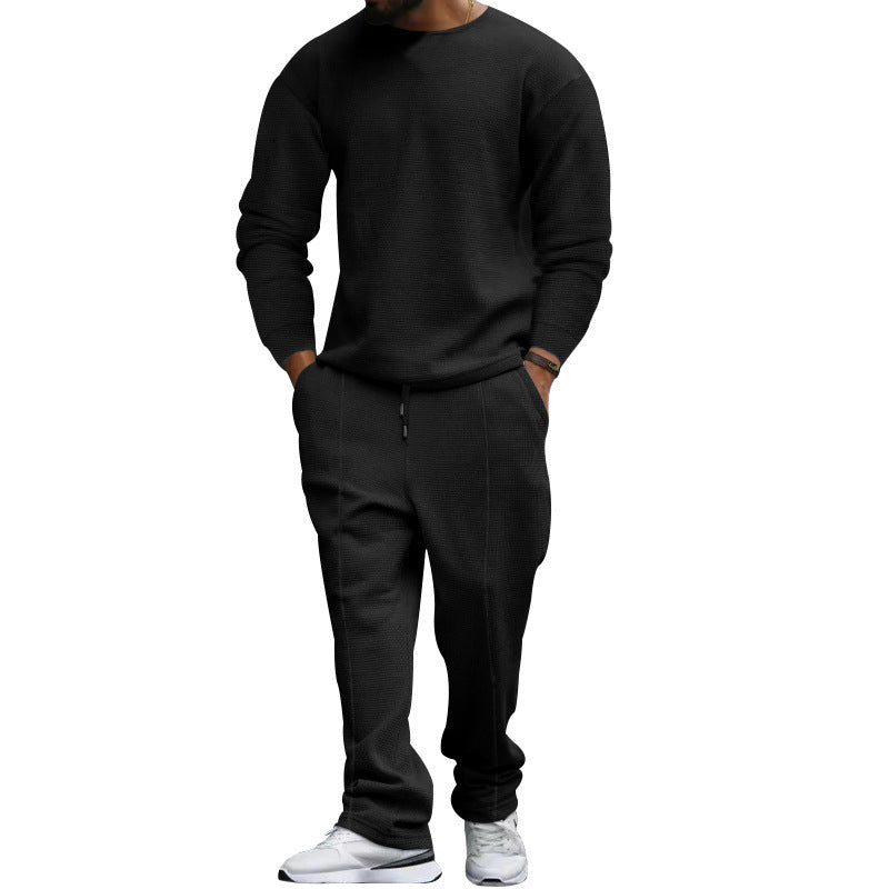Casual set for men, textured fabric sweatshirt and jogger pants Chic und Stil