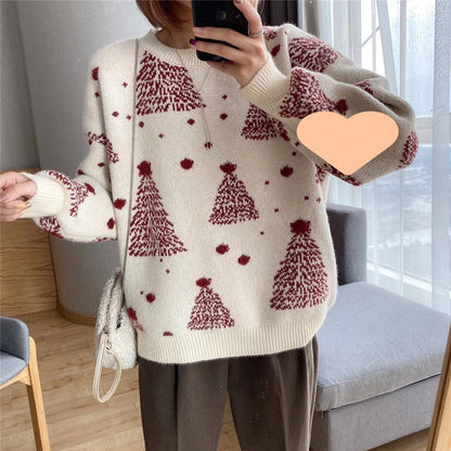 Pull confortable pour femmes avec motif de sapin de Noël Chic und Stil