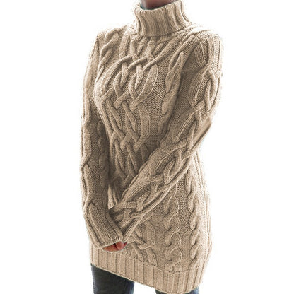 Pull-over en grosse maille pour femmes avec col montant et motif en torsade Chic und Stil
