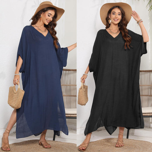 Dames Tunique Robe à Décolleté en V Chic und Stil