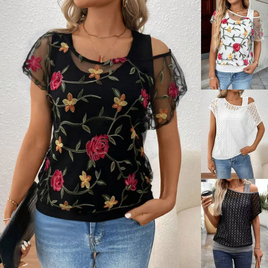 Chemisier femme avec des appliques florales Chic und Stil