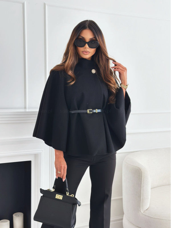 Dames élégante blouse cape avec ceinture ajustable Chic und Stil
