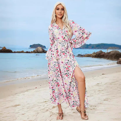Dames Élégant Florale Maxi Robe Chic und Stil