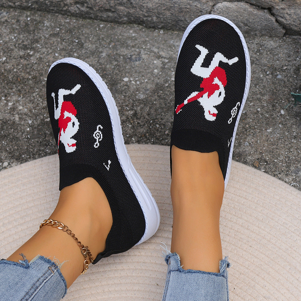 Baskets Slip-On respirantes pour femmes avec dessus élastique Chic und Stil