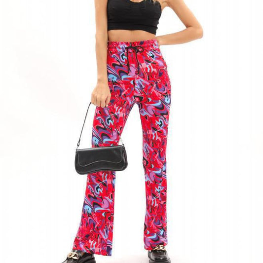 Modeflair women's pants with artistic pattern and elastic waistband Chic and Style