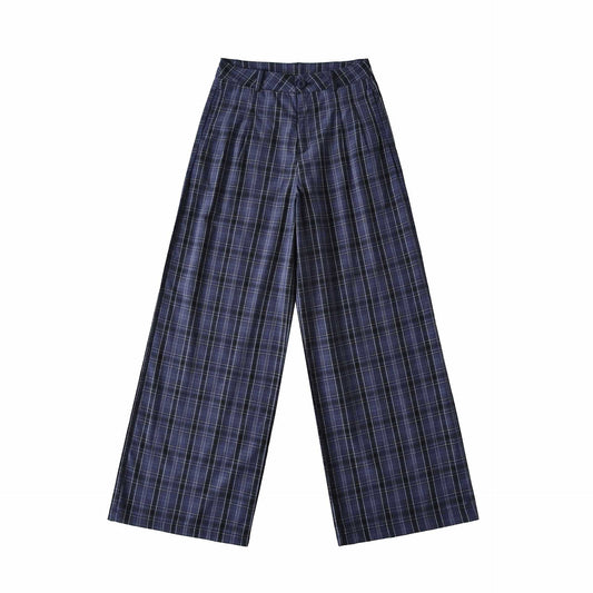 Damen weite Karohose Chic und Stil