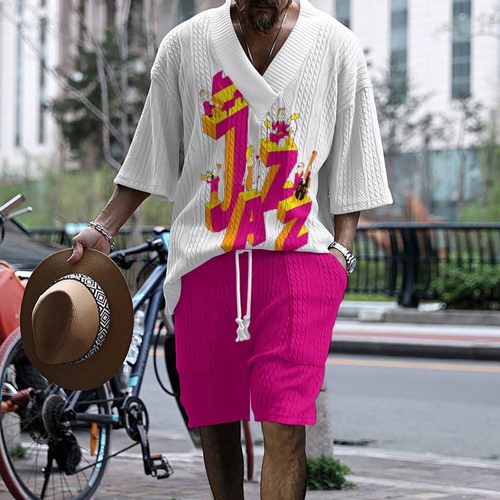 T-shirt décontracté à manches courtes pour hommes et shorts au design urbain Chic und Stil