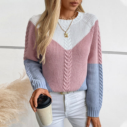 Pull en tricot à motifs géométriques et à côtes torsadées pour femmes Chic und Stil
