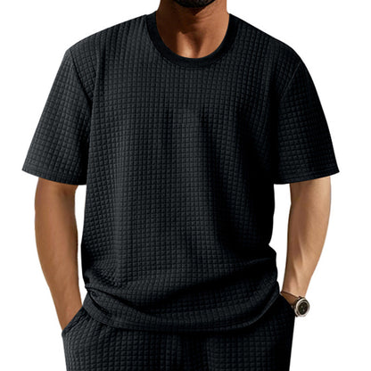 T-shirt décontracté pour homme en coton respirant avec design texturé Chic und Stil