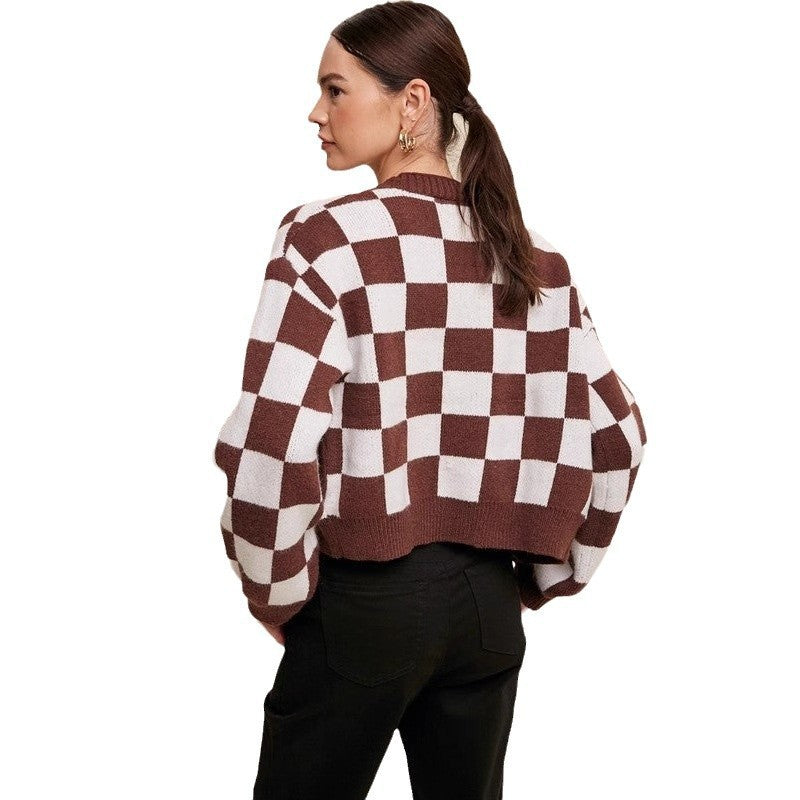 Dames Gilet à carreaux Chic und Stil