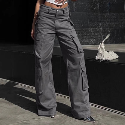 Pantalon cargo pour femmes à coupe large et poches fonctionnelles Chic und Stil