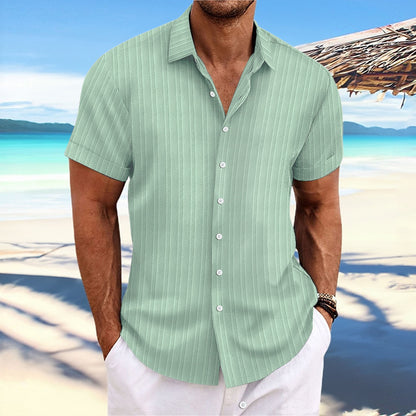 Chemise décontractée à manches courtes à rayures pour hommes Chic und Stil
