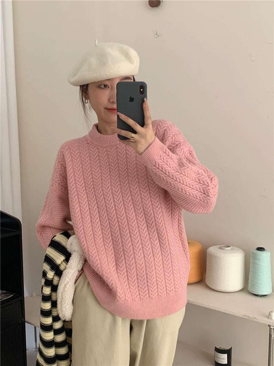 Pull en tricot pour femmes avec un motif torsadé structuré et une coupe décontractée Chic und Stil