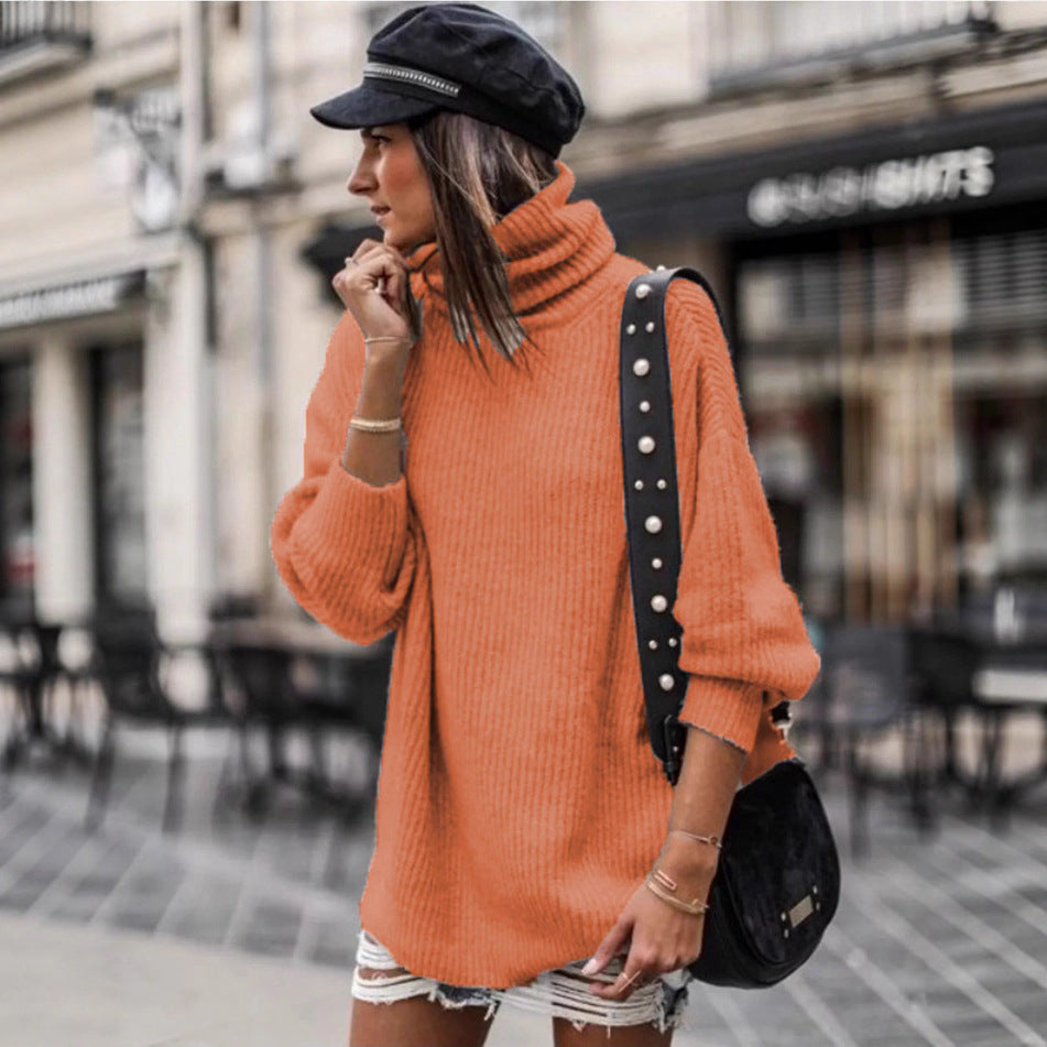 Pull en gros tricot pour femmes avec col montant et coupe décontractée Chic und Stil
