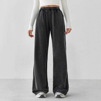 Loose fleece pants for women with elastic waistband and side pockets Chic and Style