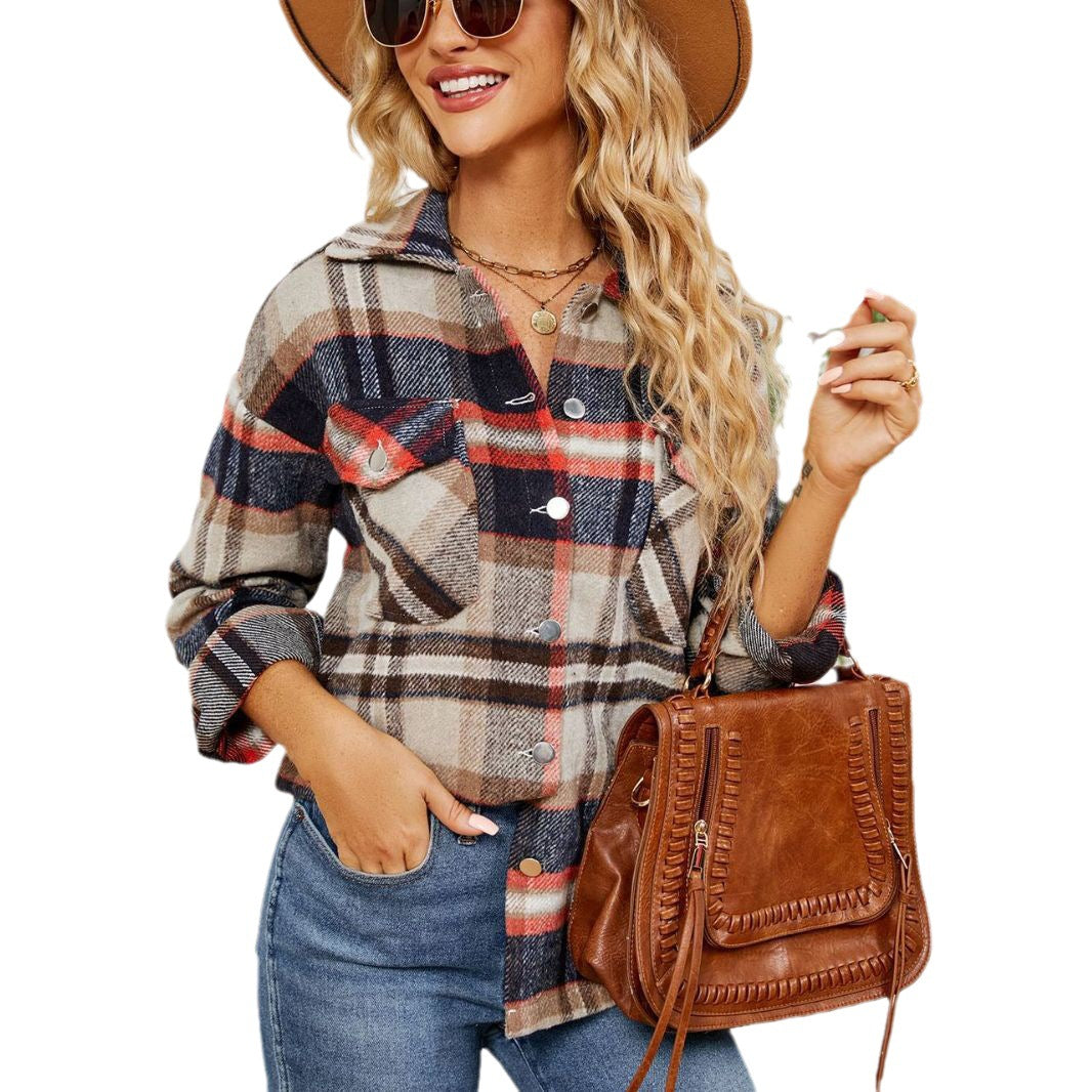 Chemise oversize à carreaux pour femmes en flanelle douce Chic und Stil