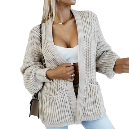Veste en tricot décontractée pour dames avec grandes poches et coupe ample Chic und Stil