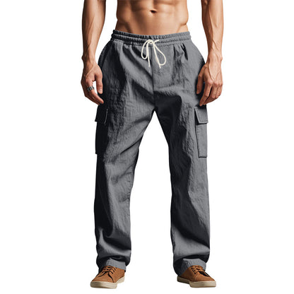 Casual cargo pants for men with elastic waistband and practical side pockets Chic and Style