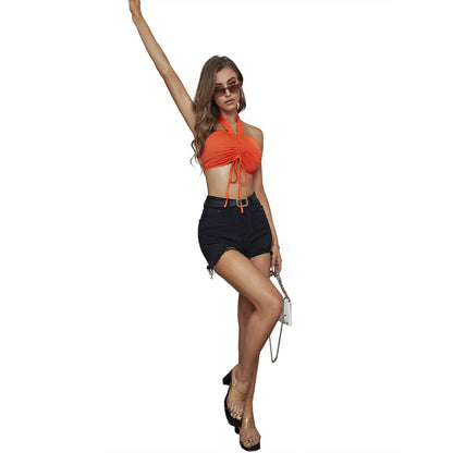 Haut de bikini bandeau pour femmes avec détails volants et accents de lien attrayants Chic und Stil