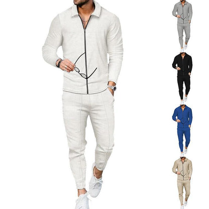 Costume de loisirs moderne pour hommes avec haut texturé et pantalon moderne Chic und Stil