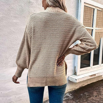 Pull en tricot pour femmes avec col montant haut et design structuré Chic und Stil