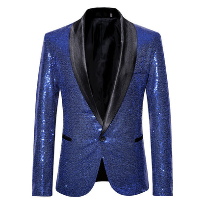 Dames Bl sparkling blazer avec revers noir Chic und Stil