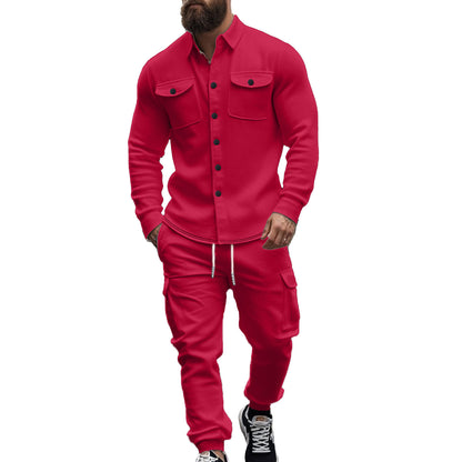 Men's Cargo Shirt and Jogging Pants Set Chic and Style