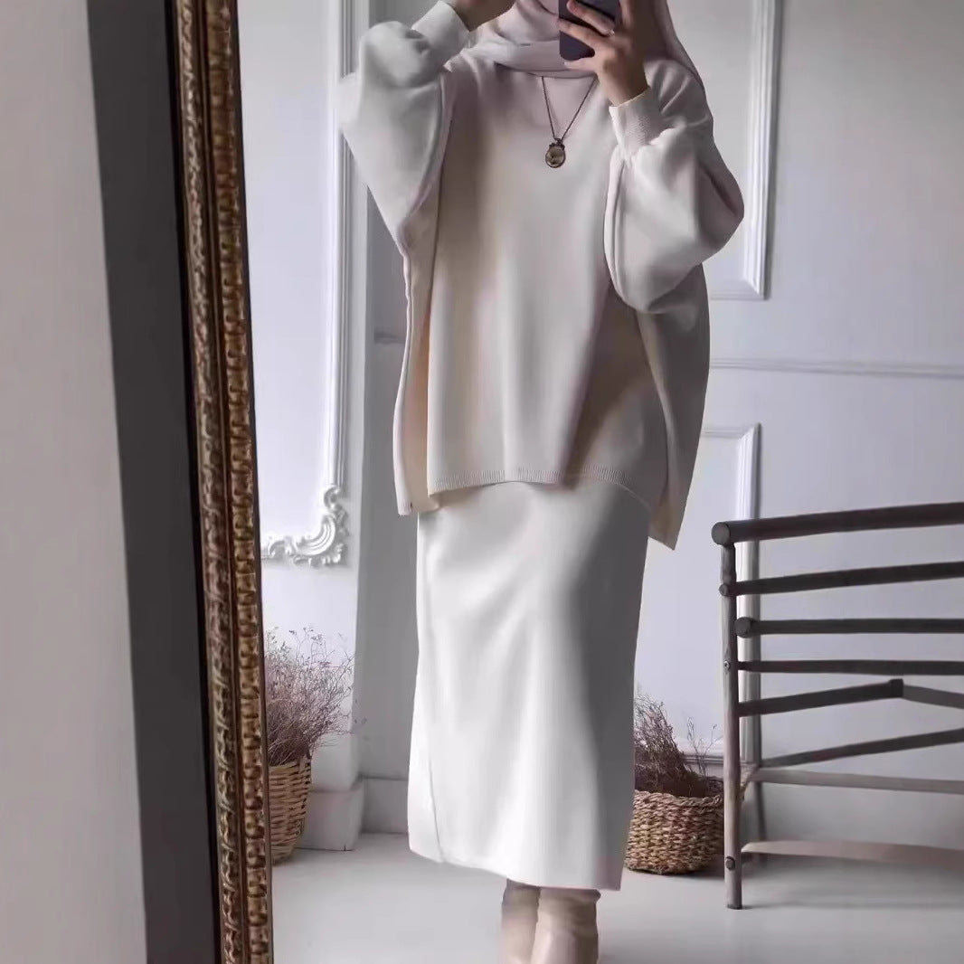 Dames ensemble de vêtements décontracté à deux pièces avec une coupe ample et des manches bouffantes élégantes Chic und Stil