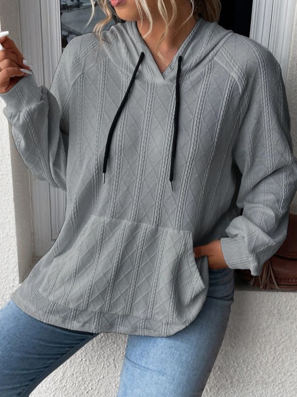 Pull à capuche texturé confortable pour femmes Chic und Stil