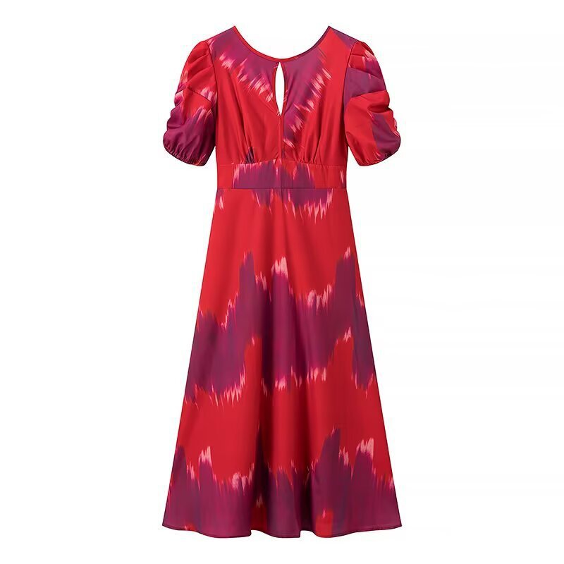 Robe maxi pour dames avec élégante fronce et manches bouffantes modernes Chic und Stil