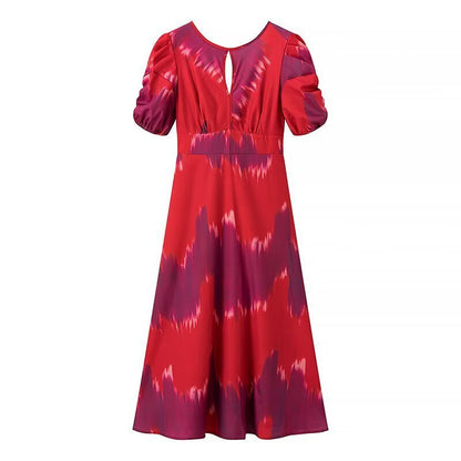 Robe maxi pour dames avec élégante fronce et manches bouffantes modernes Chic und Stil