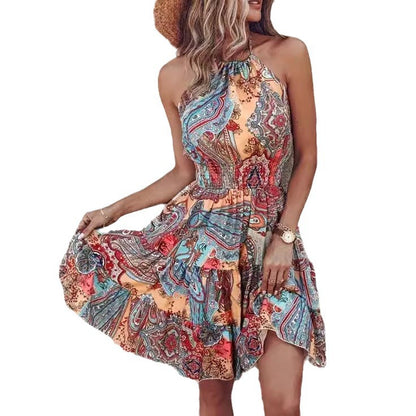 Robe de plage halter vibrante Chic und Stil pour femmes