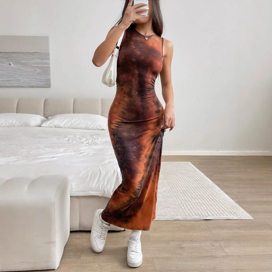 Robe maxi femme avec motif batik raffiné et coupe ajustée Chic und Stil