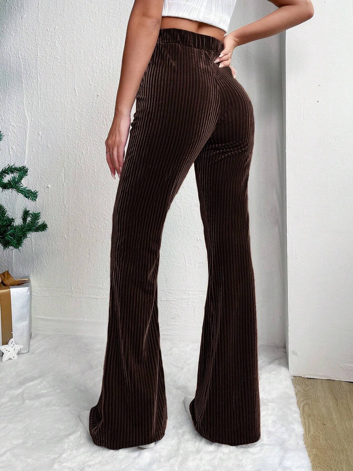 Women Elegant and Comfortable Satin Pants with Vertical Stripes Chic and Style