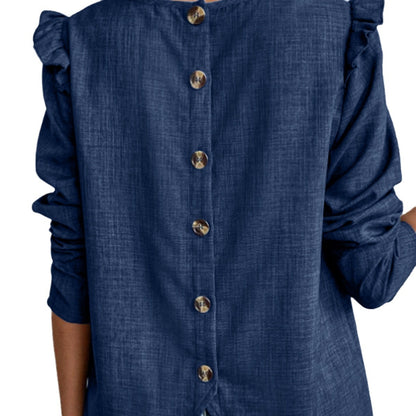 Chemisier femme avec des manches volantes et des boutons décoratifs Chic und Stil