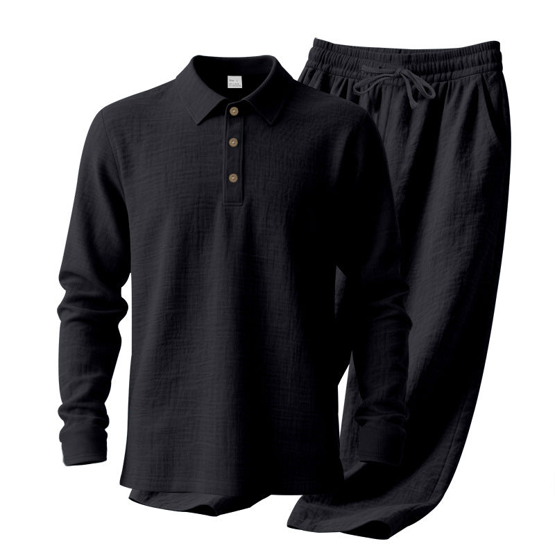 Casual polo for men with comfortable cotton jogger pants Chic und Stil